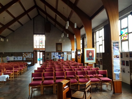 General view of the display in the church.