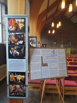 A scroll about the mid autumn festival with photos by Roy Reed.