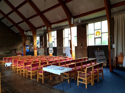 General view of the display in the church from the entrance.